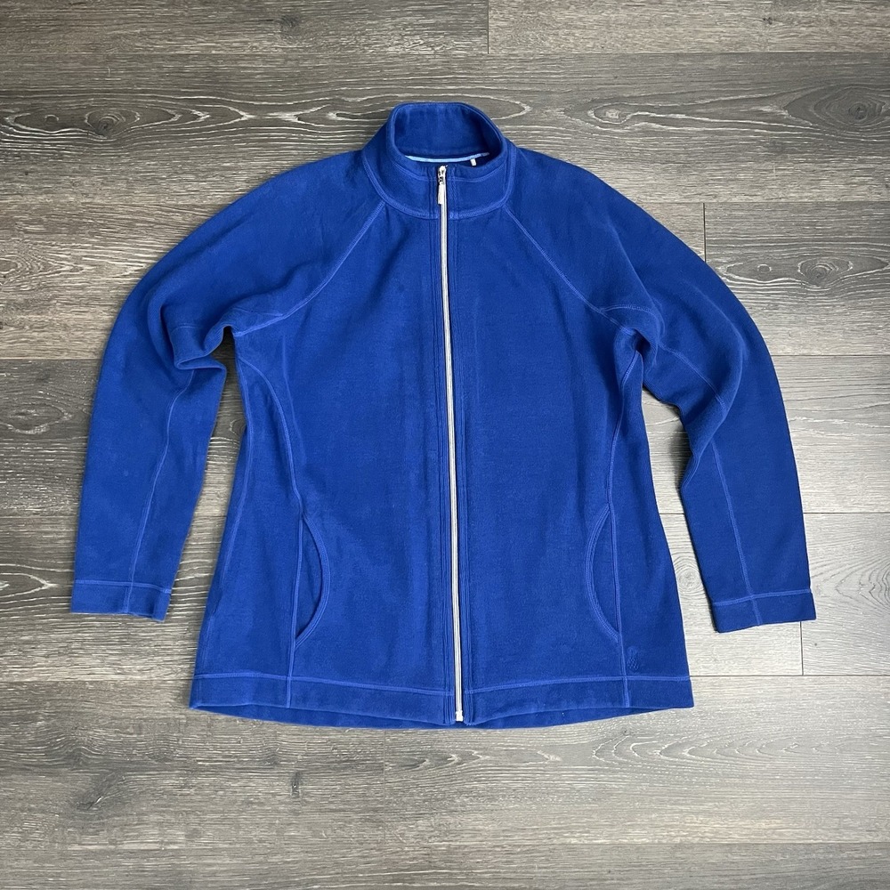 Tommy Bahama Full Zip Sweater Sweatshirt Jacket Blue‎ Ladie's Large Long Sleeve